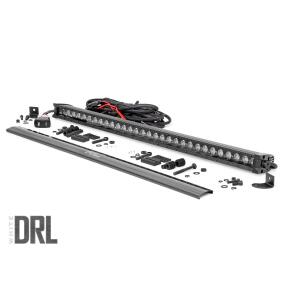 30 Inch CREE LED Light Bar Single Row Black Series w/Cool White DRL