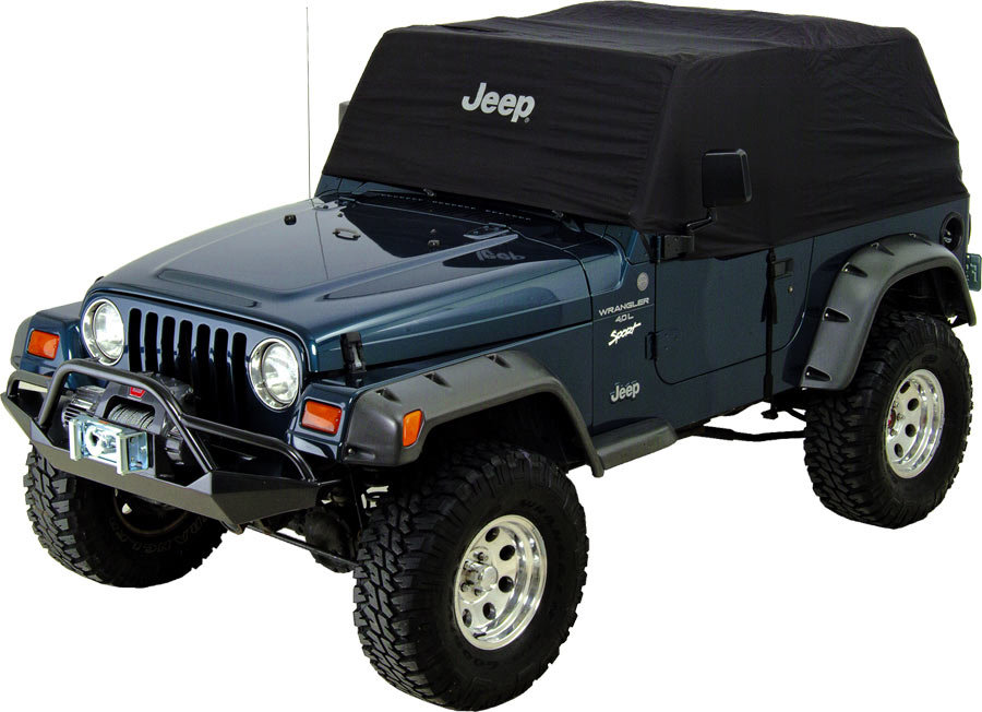 jeep logo cab cover in black