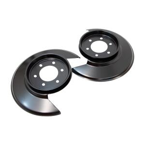 Stainless Steel Disc Brake Dust Covers in Black Stainless Steel For 1978-1986 Jeep CJ