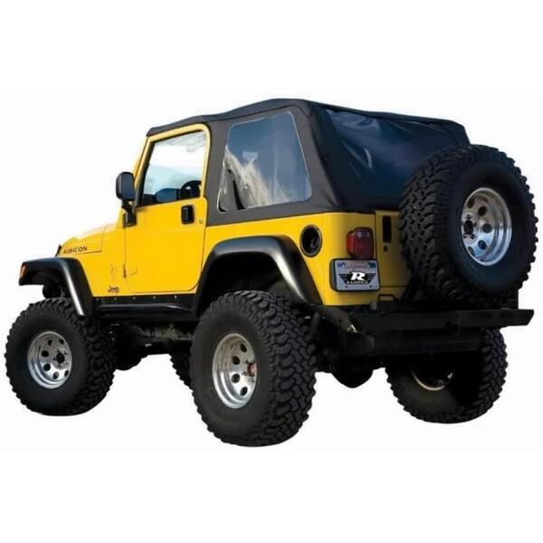 Sailcloth Trail Top Soft Top with Tinted Windows in Black Diamond for Jeep Wrangler TJ 1997-2006 - Image 2