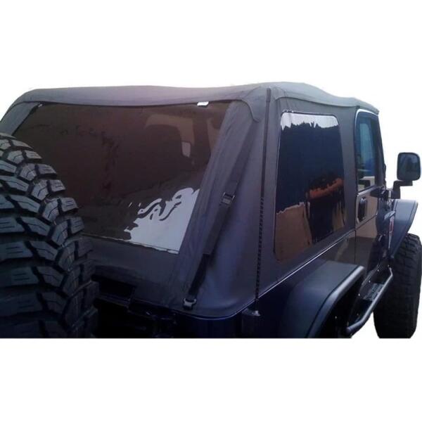 Sailcloth Trail Top Soft Top with Tinted Windows in Black Diamond for Jeep Wrangler TJ 1997-2006