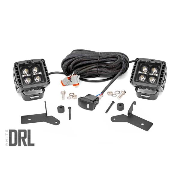 2" Mount LED Light Kit Black Series w/ White DRL for Jeep Gladiator JT and Wrangler JL 2018-2025
