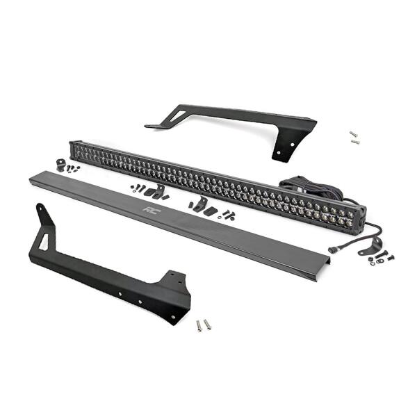 LED Light Windshield Mnt 50" Black Dual Row White DRL for Jeep Wrangler JK 2007-2018