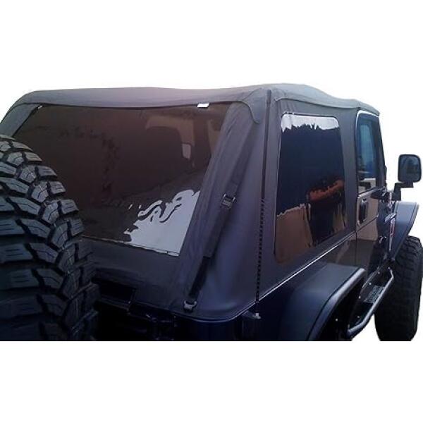 Sailcloth Trail Top Soft Top with Tinted Windows in Black Diamond for Jeep Wrangler TJ 2004-2006 Unlimited - Image 2