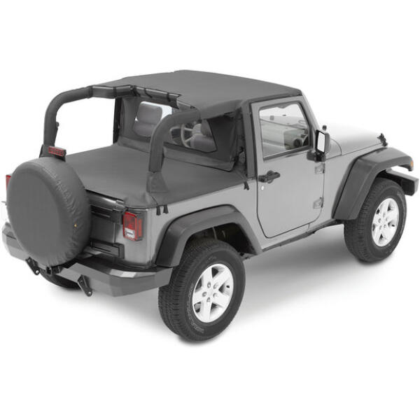 Bikini, Duster and Windjammer Summer Combo in Black Diamond for 07-09 Jeep Wrangler JK 2 Door with Factory Soft Top