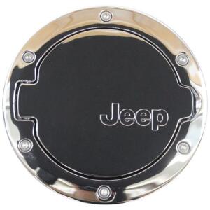 FUEL GAS CAP DOOR COVER WITH JEEP LOGO CHROME JEEP WRANGLER JK 4 DOOR