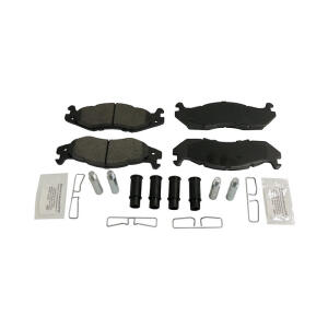 Front Disc Brake Pad Set with Hardware for 82-86 Jeep CJ, 87-89 Wrangler YJ and 84-89 Cherokee XJ