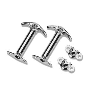 Hood Latch Chrome Plated Steel Set of 2 For Jeep CJ Series 1941-1986 and YJ 1987-1995