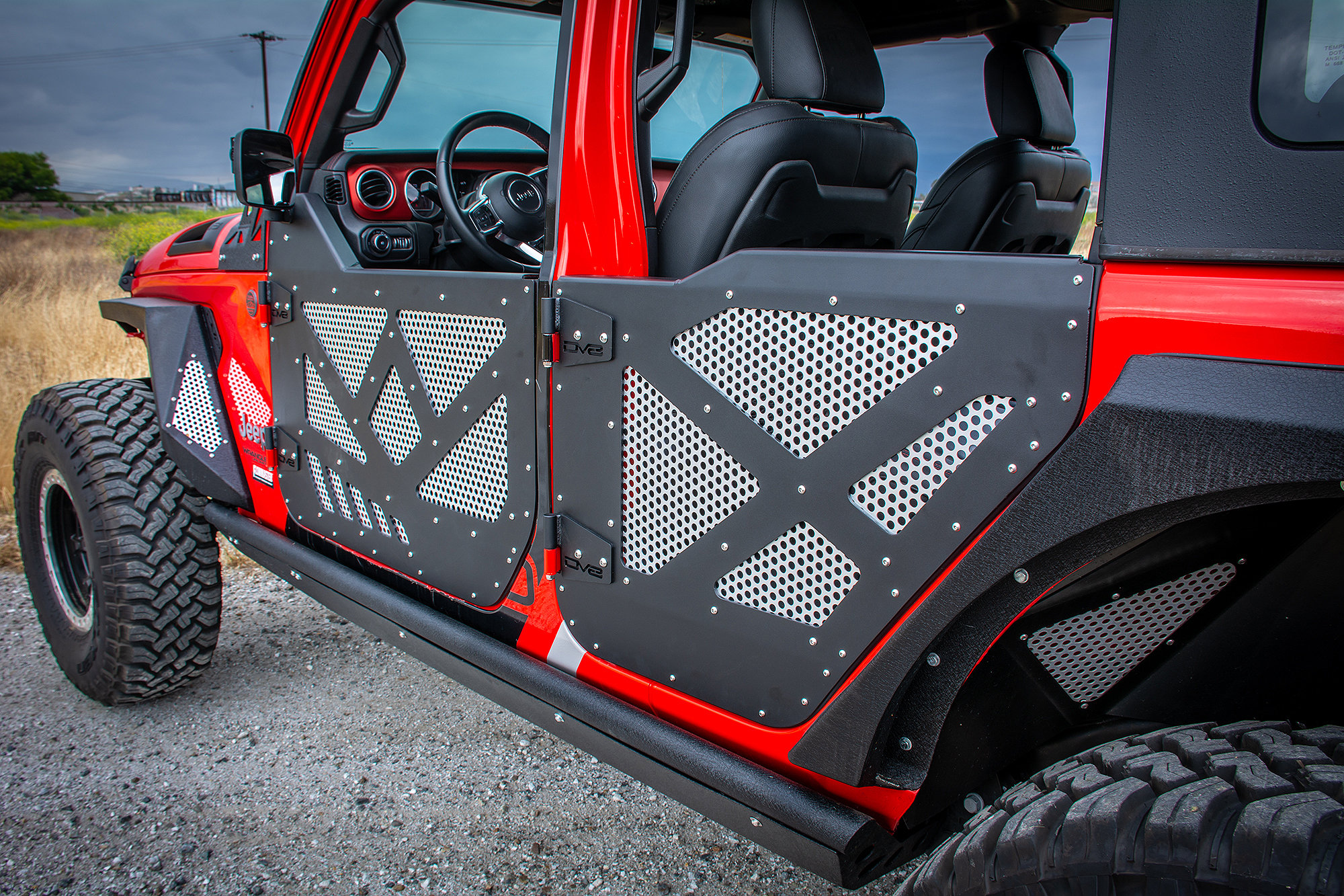 Aluminum Half Doors with Screens Rear Pair for Jeep Wrangler JL Unlimited and Gladiator JT 2018-2025 - Image 3