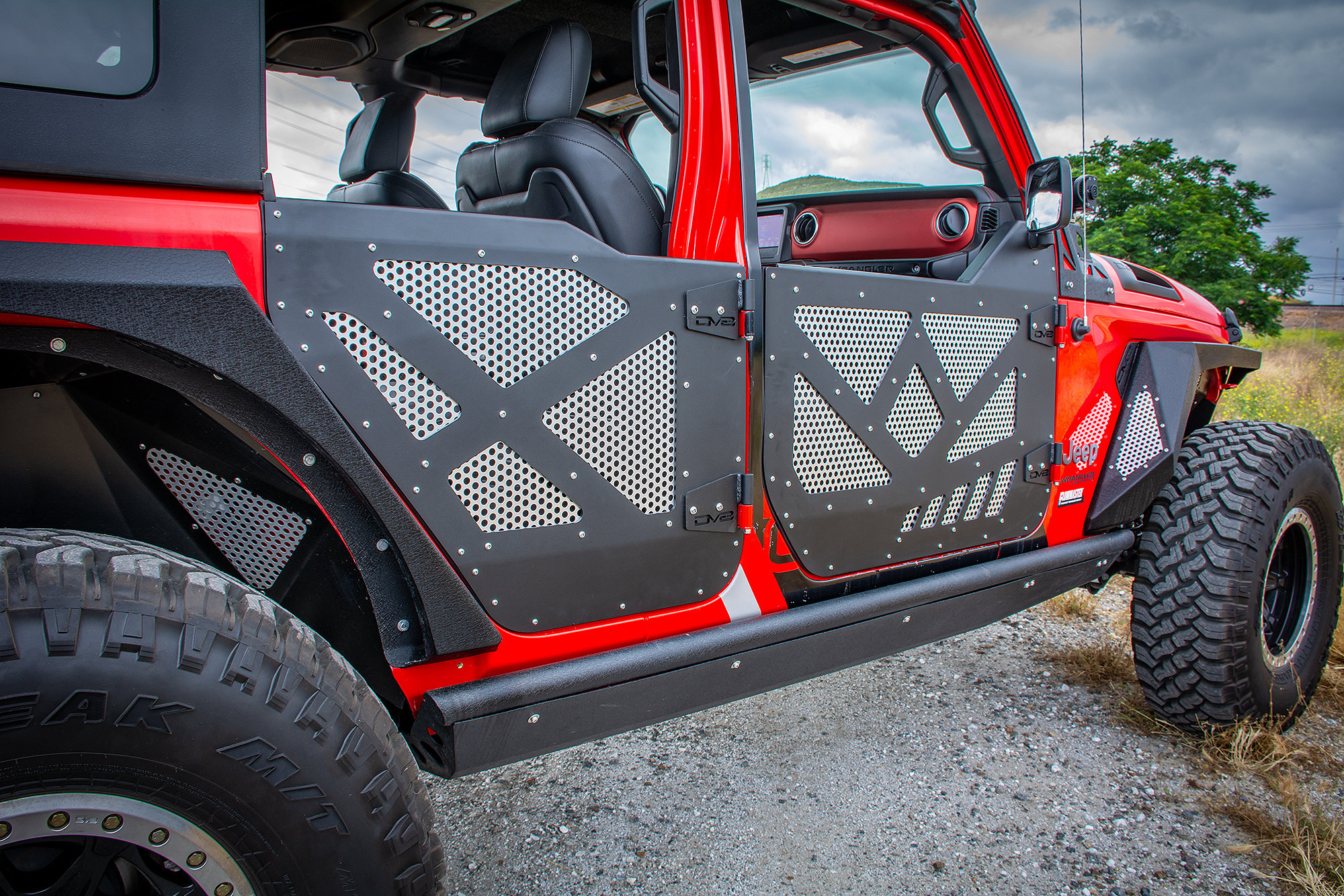 Aluminum Half Doors with Screens Rear Pair for Jeep Wrangler JL Unlimited and Gladiator JT 2018-2025 - Image 4