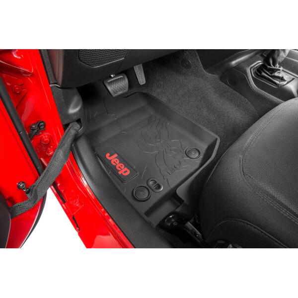 All-Weather Front and Rear Floor Liner Pair for Jeep Wrangler JL 2 Door 2018-2024