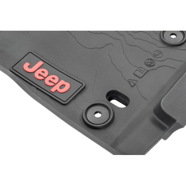 All-Weather Front and Rear Floor Liner Set with Black Jeep Logo for Jeep Wrangler JL Unlimited 2018-2024 - Image 5