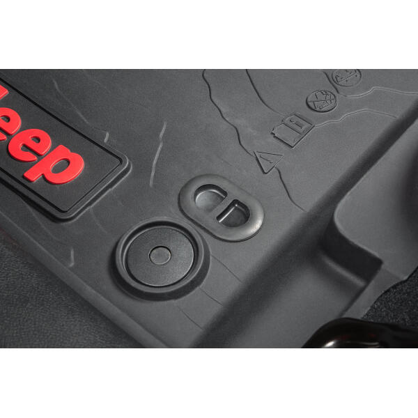 All-Weather Front and Rear Floor Liner Set with Black Jeep Logo for Jeep Wrangler JL Unlimited 2018-2024 - Image 13