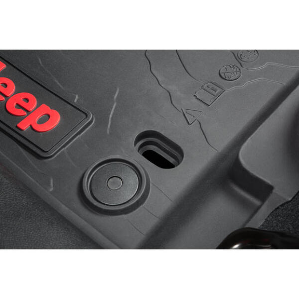All-Weather Front and Rear Floor Liner Set with Black Jeep Logo for Jeep Wrangler JL Unlimited 2018-2024 - Image 11