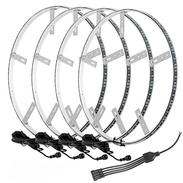 LED Illuminated Wheel Rings - Dynamic ColorSHIFT - for 19" or Larger Wheels - Single Row - Image 3