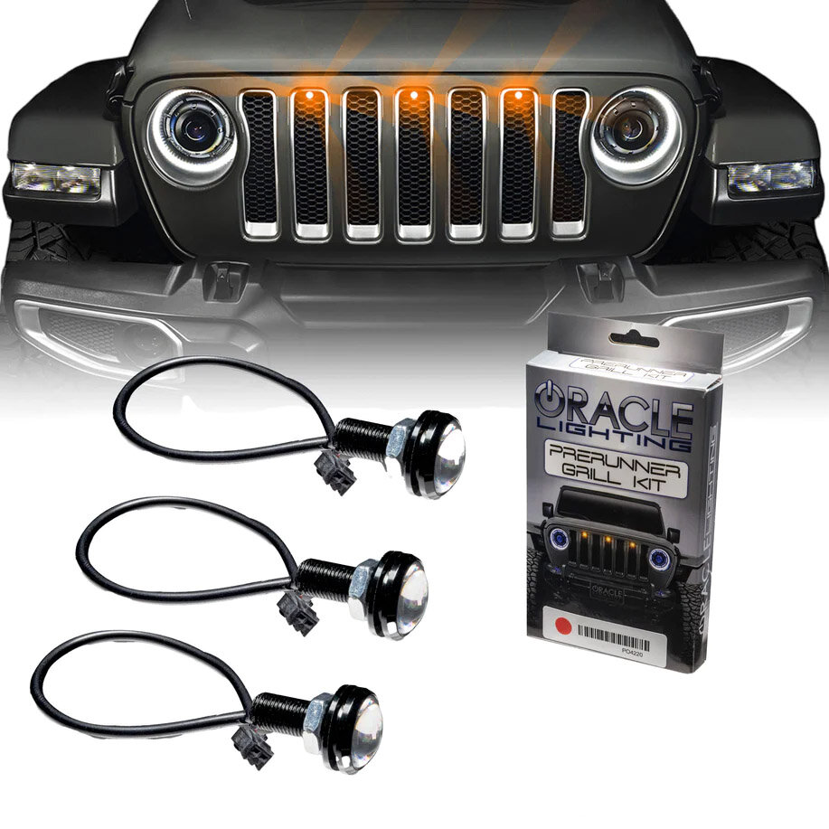 Pre-Runner Style LED Grill Light Kit in Green for Jeep Wrangler JL 2018-2023 - Image 2