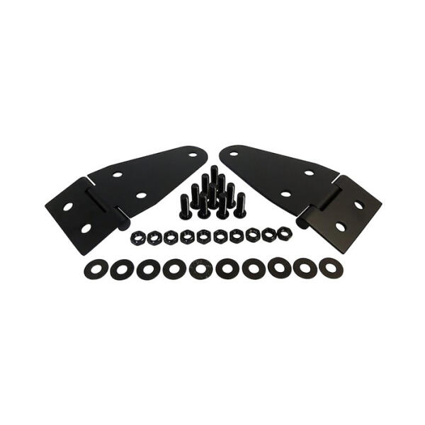 Black Stainless Steel Hood Hinge Set for Jeep CJ Series and YJ 1955-1995