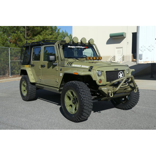 Hurricane Flat Fender Flares in Smooth Black for Jeep Wrangler JK 2007-2018
