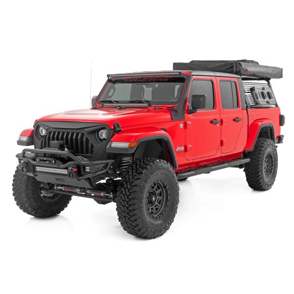 Rough Country Oval Nerf Steps Black Jeep Gladiator JT 4WD 2020-2024 - Image 4