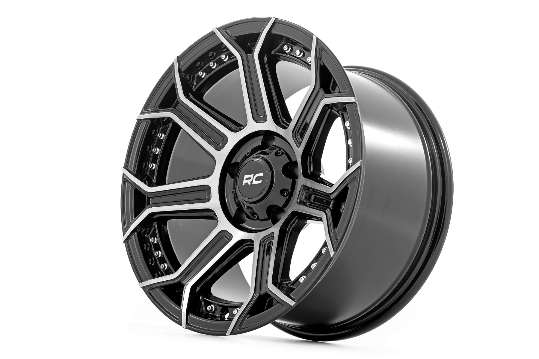 Rough Country 89 Series Wheel One-Piece Black Machined Gun Metal 17x95x5-12mm - Image 3