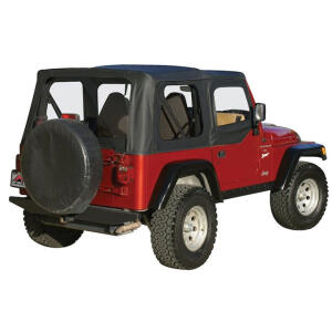 Complete Soft Top with Clear Windows for Jeep Wrangler TJ 1997-2006 with Half Steel Doors