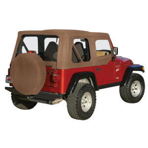 Complete Soft Top with Clear Windows for Jeep Wrangler TJ 1997-2006 with Half Steel Doors