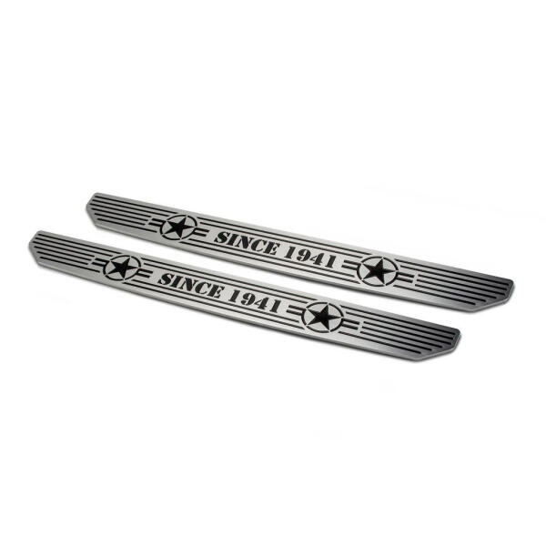 Front Sill Plates with Since 1941 Logo for 18-23 Jeep Wrangler JL and Gladiator JT