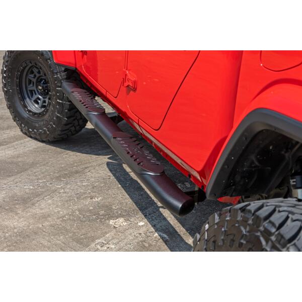Rough Country Oval Nerf Steps Black Jeep Gladiator JT 4WD 2020-2024 - Image 6