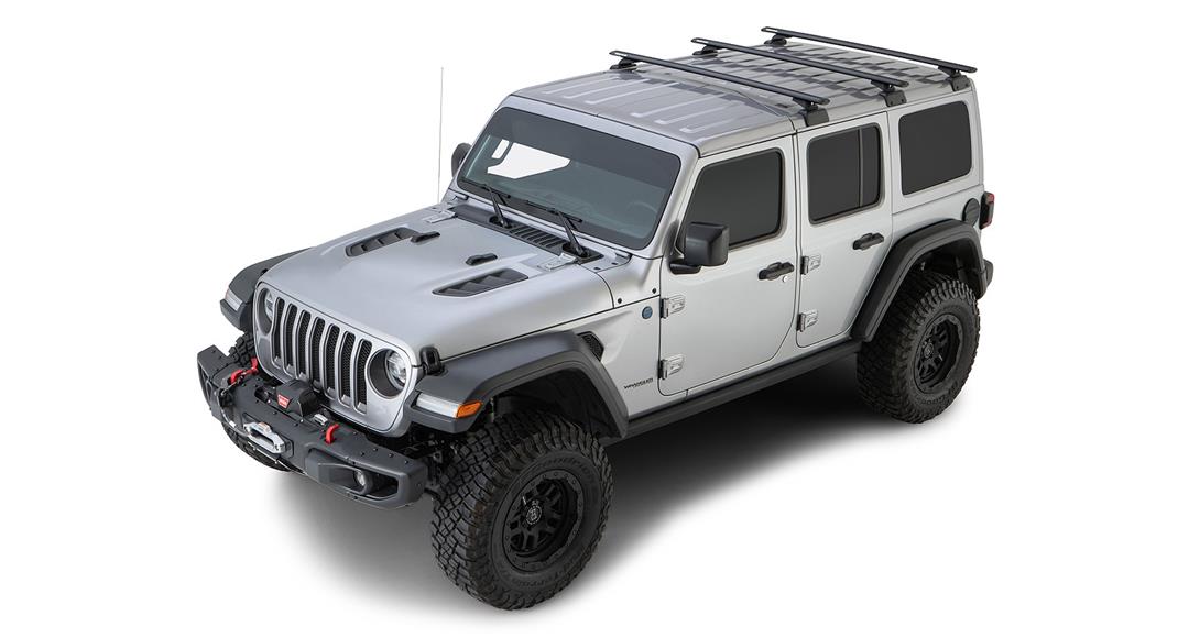 VORTEX RCL 3-BAR BACKBONE ROOF RACK FOR JEEP WRANGLER JL 4-DOOR - BLACK - Image 2