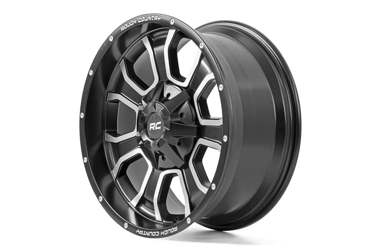 Rough Country 93 Series Wheel One-Piece Machined Black 20x9 6x5.5/6x135 0mm - Image 3