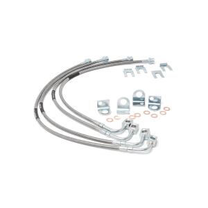 Brake Lines Stainless FR and RR 4-6 Inch Lift for Jeep Wrangler JK 2007-2018