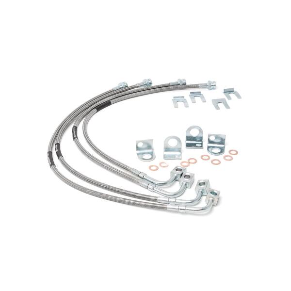 Brake Lines Stainless FR and RR 4-6 Inch Lift for Jeep Wrangler JK 2007-2018