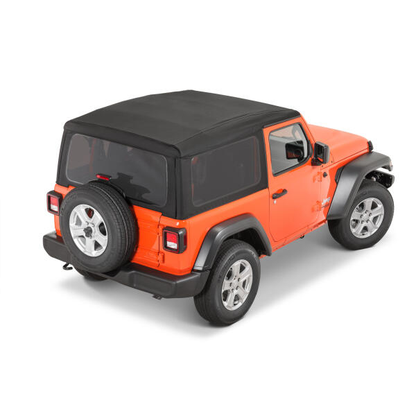 Black Twill Soft Top Kit with Tinted Windows for Jeep Wrangler JL 2018-2025 2-Door
