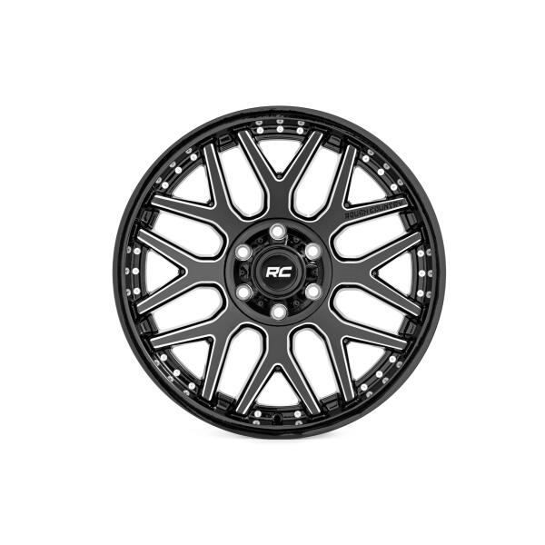 Rough Country 95 Series Wheel Machined One-Piece Gloss Black 20x10 5x4.5 -19mm - Image 3
