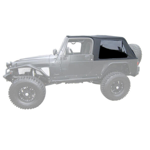 Frameless Complete Trail Top in Black Diamond for Jeep Wrangler Unlimited TJ 2004-2006 - Image 3