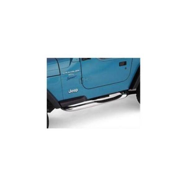 Rampage Traditional Style 3" Tubular Side Bars Pair with Steps Stainless Steel