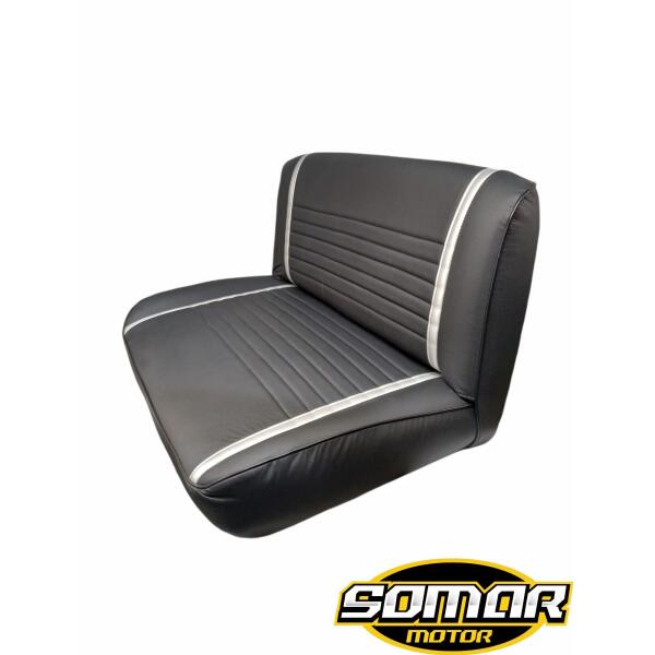Front and Rear Seat for 72-95 Jeep CJ'S and YJ Wrangler Black With Gray Stripes - Image 5