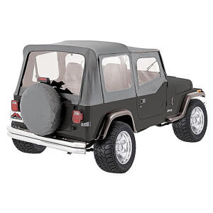 Replacement Soft Top with Clear Windows for 88-95 Jeep Wrangler YJ with Half Steel Doors