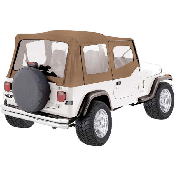 Replacement Soft Top with Clear Windows for Jeep Wrangler YJ 1988-1995 with Half Steel Doors