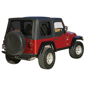 Replacement Soft Top with Tinted Windows in Black Diamond for Jeep Wrangler TJ 1997-2006 with Half Doors