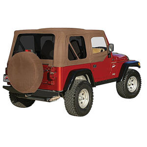 Sailcloth Replacement Soft Top with Tinted Windows in Spice for Jeep Wrangler TJ 1997-2006 with Half Doors
