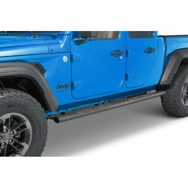 4-Inch Round Fine Textured Side Steps for Jeep Gladiator JT 2018-UP