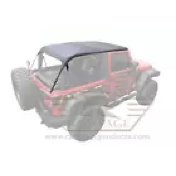 Sailcloth Trail Top Soft Top with Tinted Windows in Black Diamond for Jeep Wrangler JK 2007-2018 2 Door - Image 4