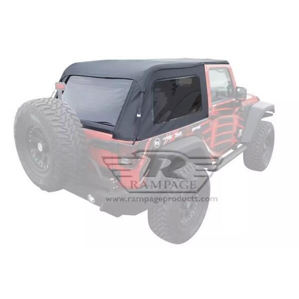 Sailcloth Trail Top Soft Top with Tinted Windows in Black Diamond for Jeep Wrangler JK 2007-2018 2 Door